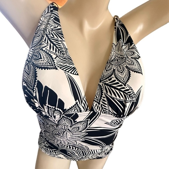 🔴 5 for $40 SALE! 
Lauren Ralph Lauren One Piece Swimsuit Black White Paisley 8 - Picture 4 of 15